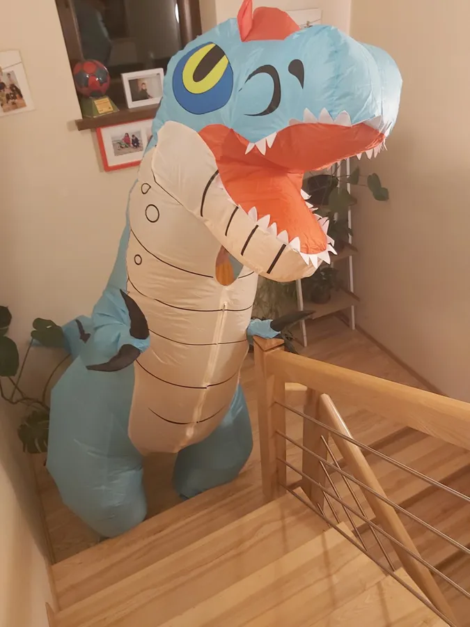 Nadmuchiwany Kostium Niebieskiego Dinozaura