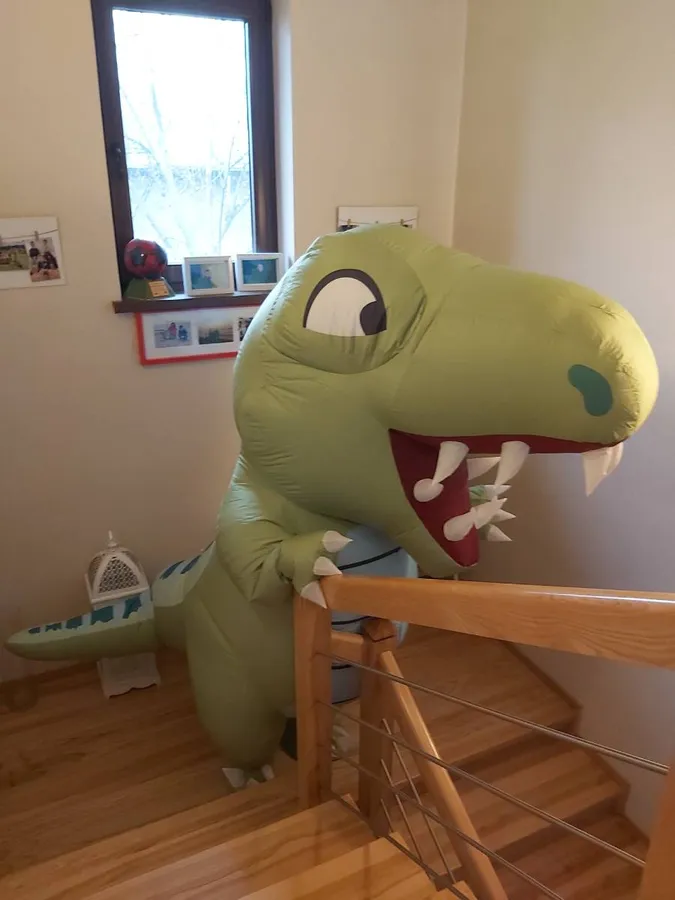 Nadmuchiwany Kostium Zielonego Dinozaura